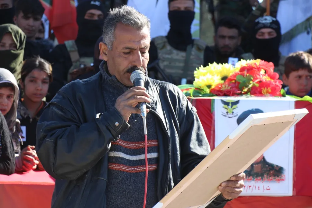​​​​​​​تشييع شهيد من قوات جبهة الأكراد في منبج إلى مثواه الأخير