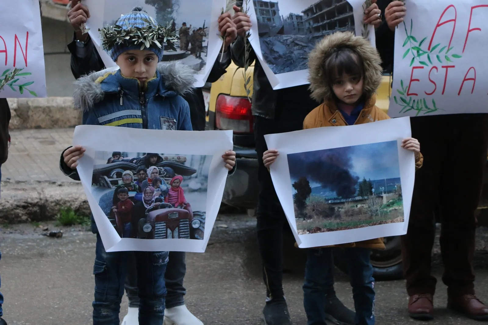 فنانو حلب ينظمون وقفة احتجاجية بحلول الذكرى الرابعة لاحتلال عفرين