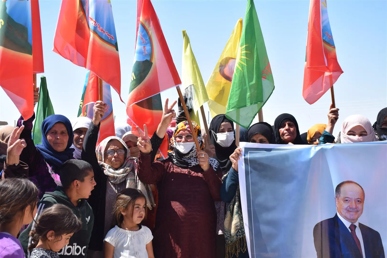 ​​​​​​​مظاهرات وبيانات في الحسكة تنديداً بالهجوم التركي مع الحزب الديمقراطي الكردستاني على الكريلا