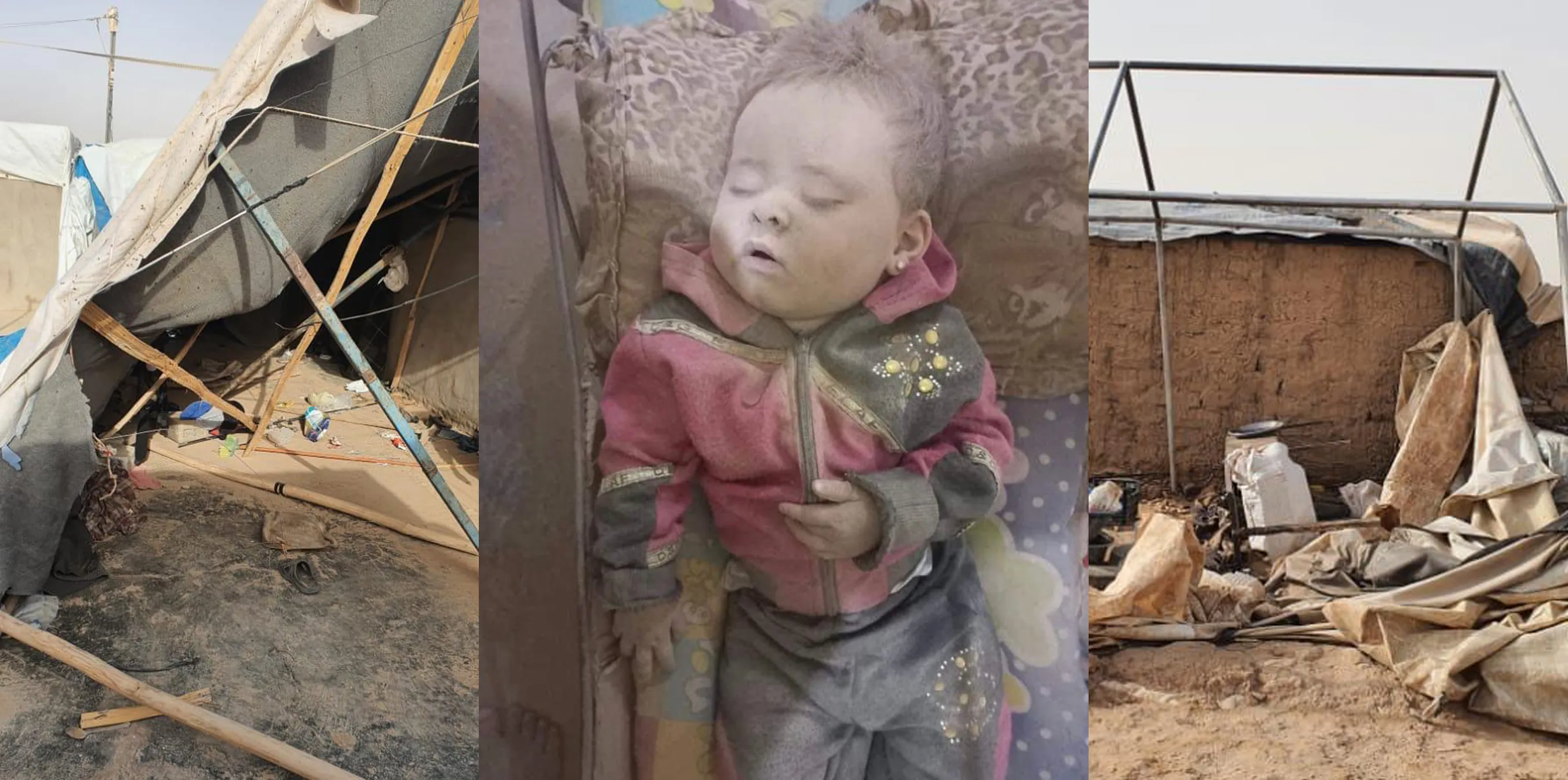​​​​​​​بسبب العاصفة الغبارية.. فقدان 7 نازحين لحياتهم بينهم طفلان وامرأة في مخيم أبو خشب