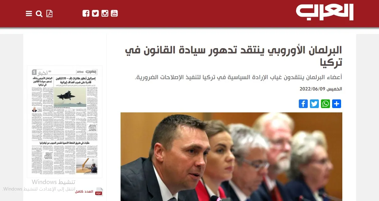 صحف عربية: تأكيد أميركي على عدم التطبيع مع حكومة دمشق وتحذير أوروبي من تدهور حقوق الإنسان في تركيا