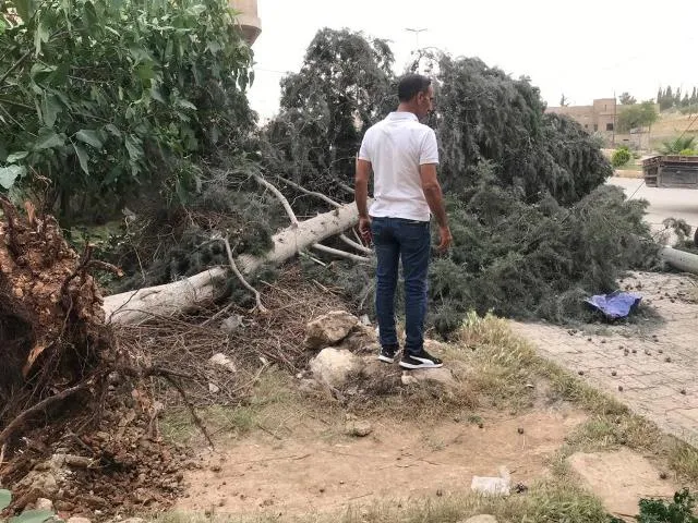 إصابات  وأضرار مادية جراء عاصفة ضربت إقليم الفرات ومنبج