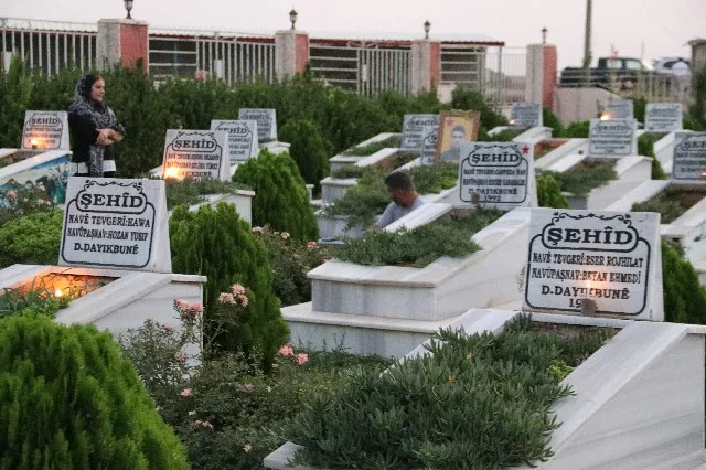 عشية عيد الأضحى أهالي شمال وشرق سوريا يوقدون الشموع على أضرحة الشهداء