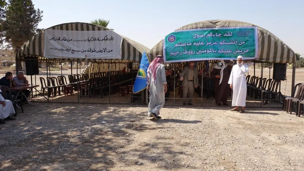 ​​​​​​​المؤسسة الدينية في الرقة تنصب خيمة اعتصام للتنديد بجرائم الاحتلال التركي وهجماته