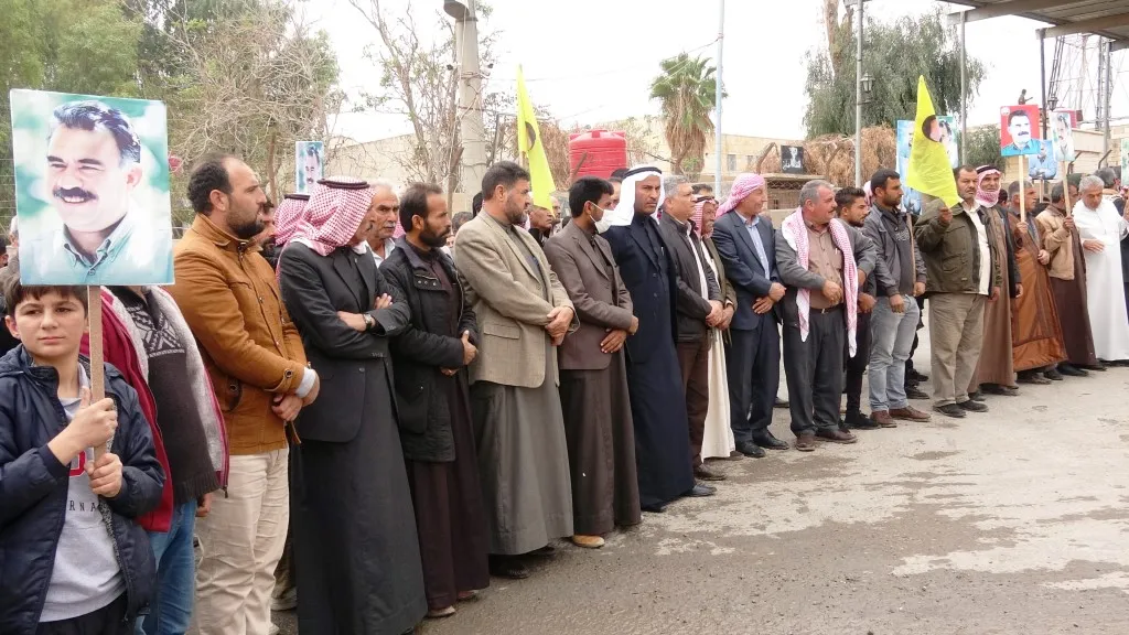 ​​​​​​​مظاهرة حاشدة بعين عيسى مطالبة بالحرية الجسدية للقائد أوجلان