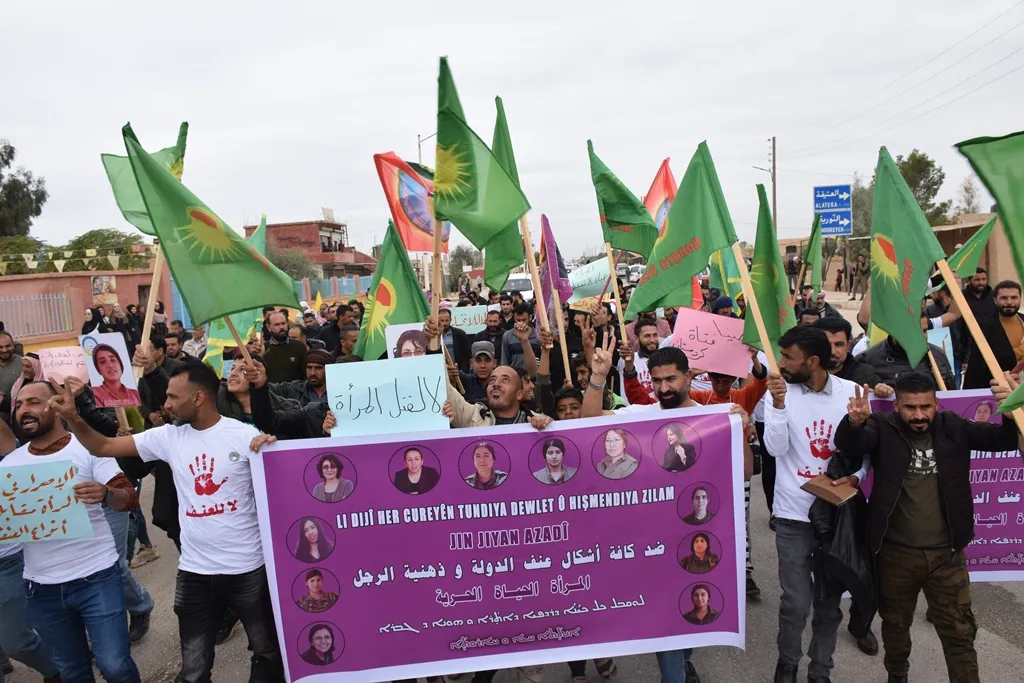 ​​​​​​​النساء والرجال في شمال وشرق سوريا ينددون بالعنف ضد المرأة