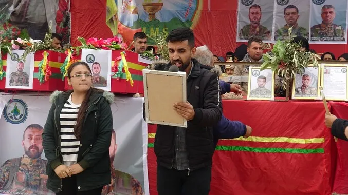 بمراسم مهيبة.. تشييع 5 شهداء من قوات تحرير عفرين
