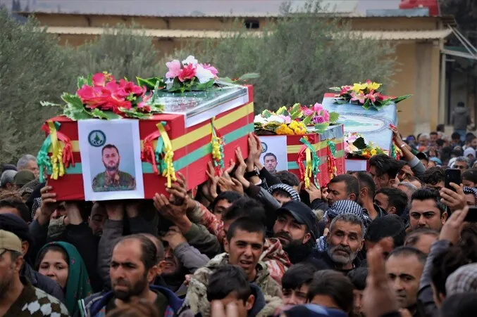 بمراسم مهيبة.. تشييع 5 شهداء من قوات تحرير عفرين