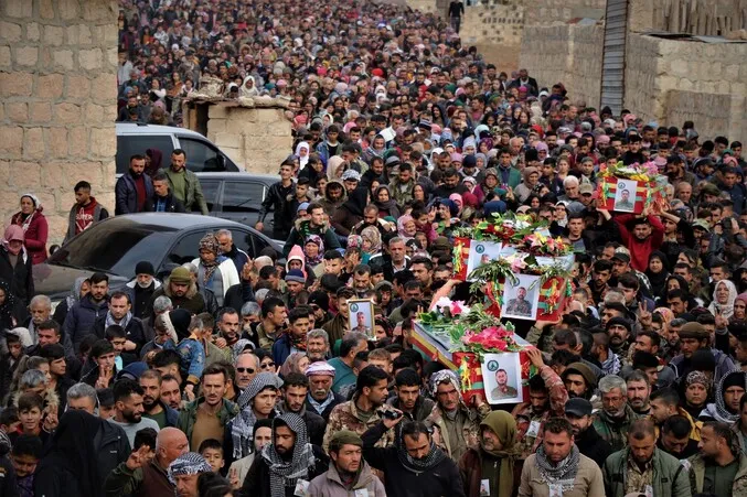 بمراسم مهيبة.. تشييع 5 شهداء من قوات تحرير عفرين