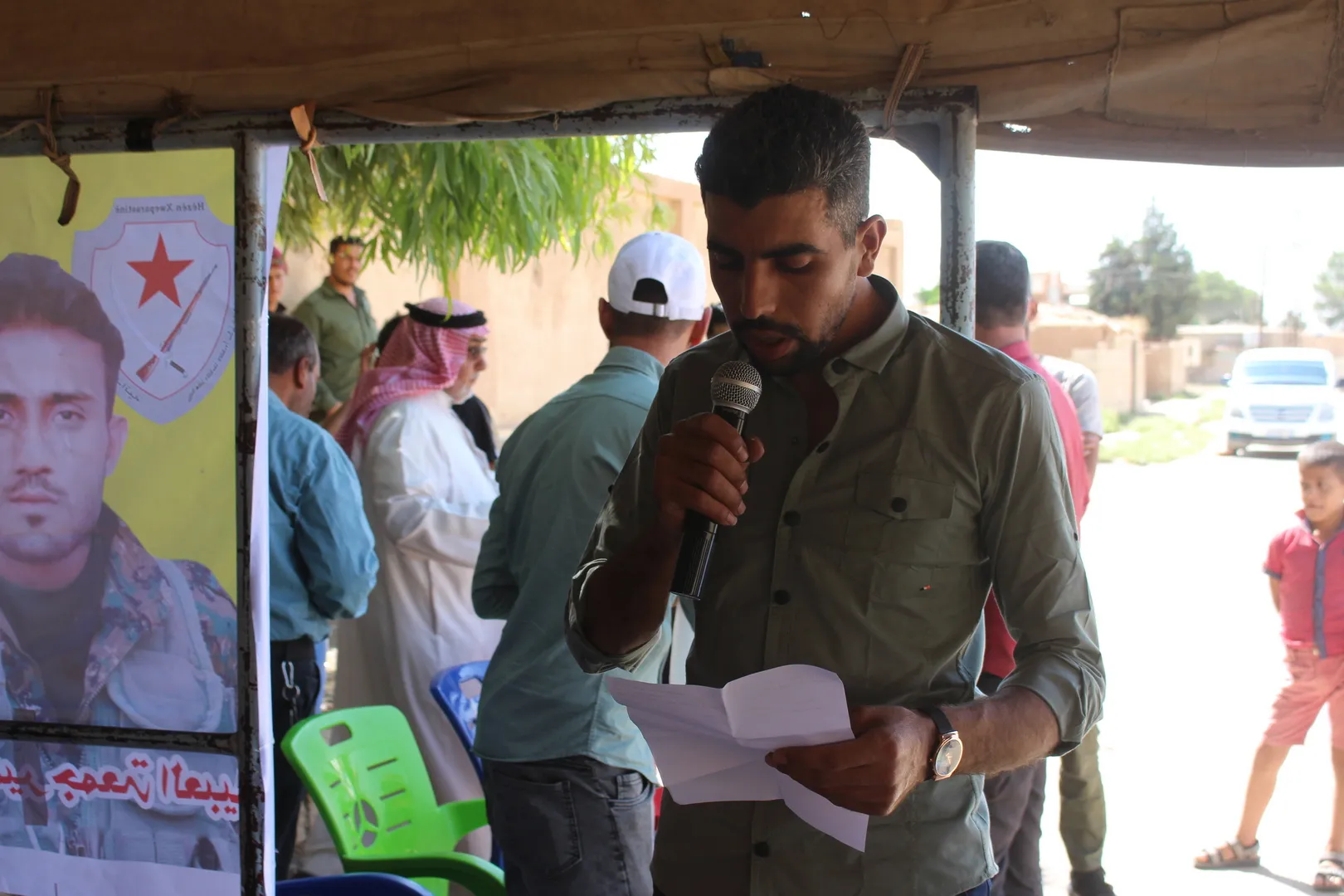 ​​​​​​​​​​​​​​​​​​​​​​​​​​"لن نتراجع عن المقاومة" رسالة أهالي تل براك تحت خيمة عزاء شهيدين