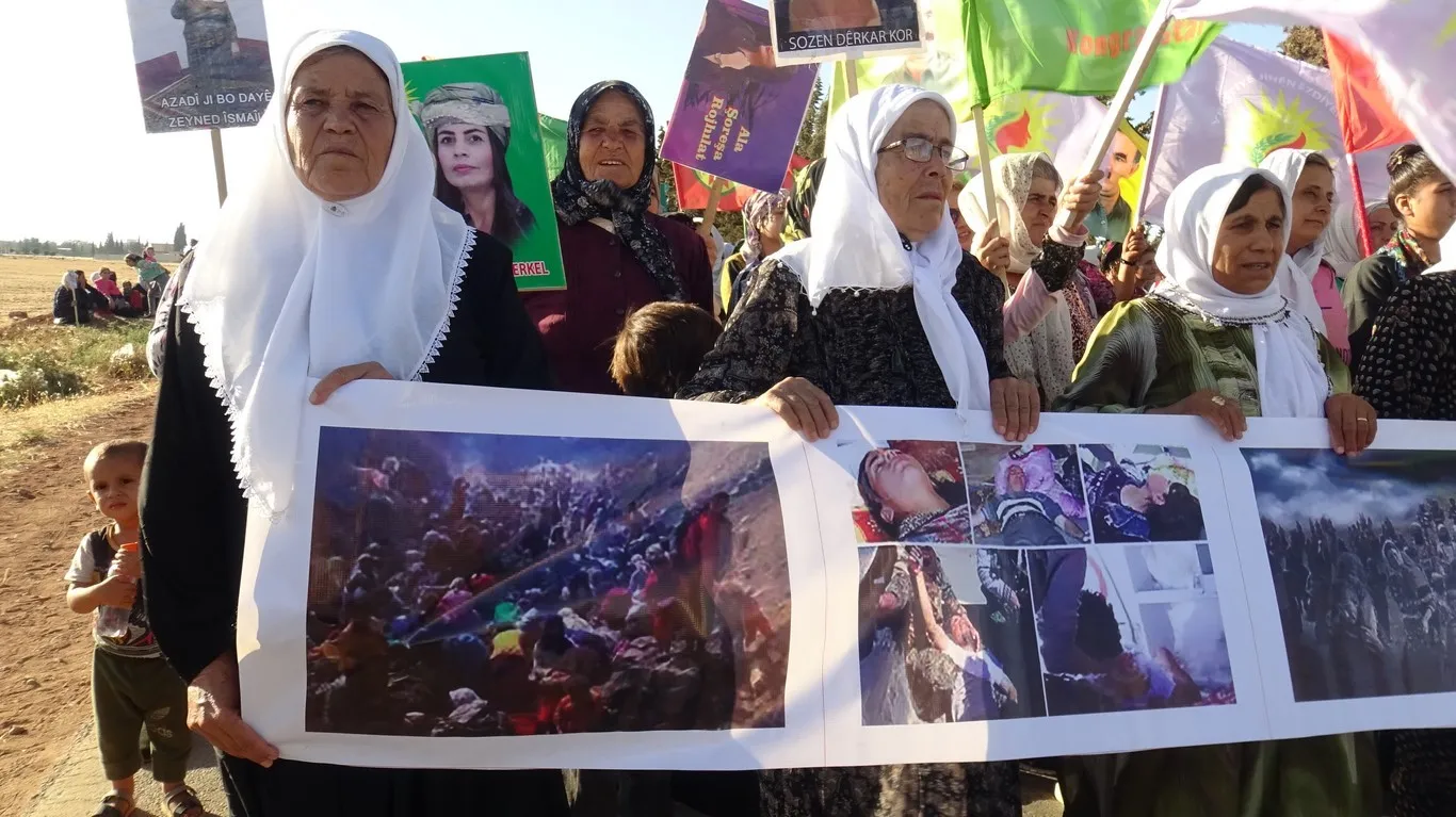 تظاهرة في الشهباء دعماً لنساء شنكال وأفغانستان 