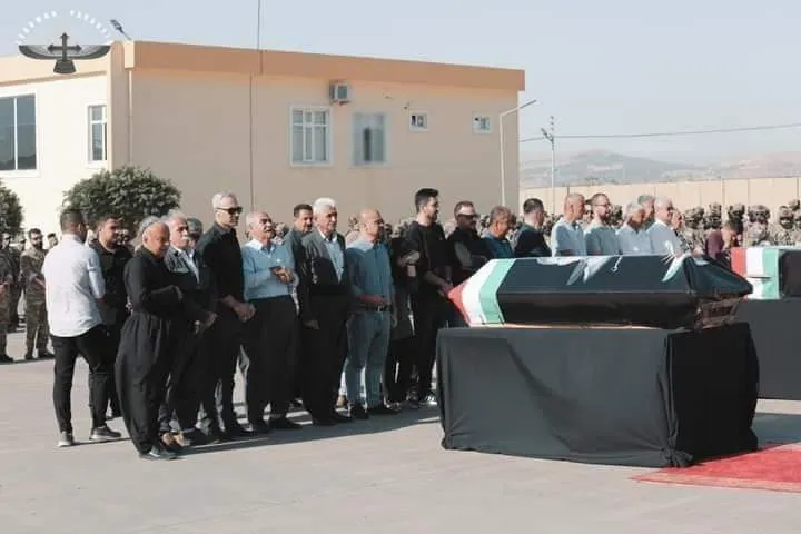 ​​​​​​​أهالي السليمانية يشيّعون جثامين 3 من شهداء قصف مطار عربت