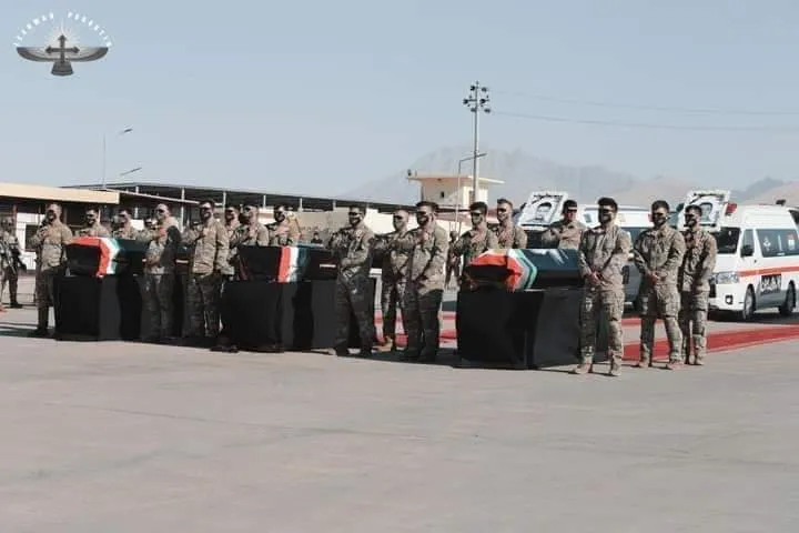 ​​​​​​​أهالي السليمانية يشيّعون جثامين 3 من شهداء قصف مطار عربت