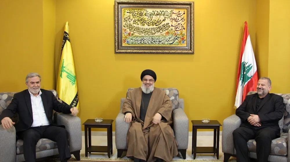 ​​​​​​​نصر الله ونخالة والعاروري يؤكدون على التنسيق الأمني والعسكري
