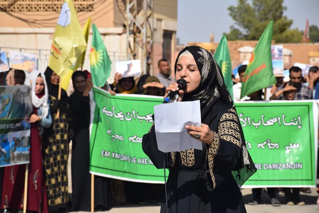 التظاهرات المنددة بجرائم الاحتلال التركي في إقليم الجزيرة مستمرة