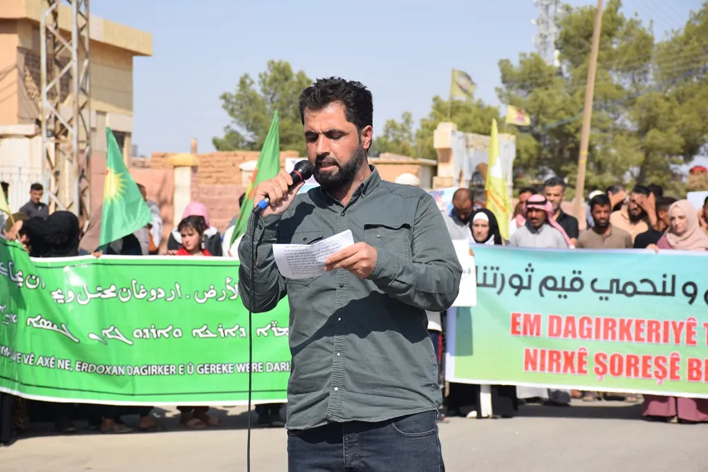التظاهرات المنددة بجرائم الاحتلال التركي في إقليم الجزيرة مستمرة
