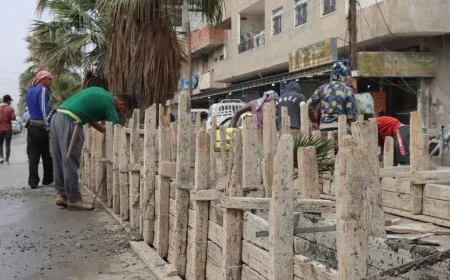 لإضفاء جمالية على مدينة الحسكة البدء بترميم المنصفات وتزويدها بالإنارة