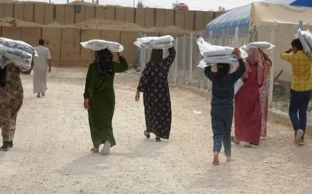 توزيع عوازل مطرية لخيم مهجري كري سبي 
