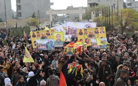 تشييع جثمان القيادي روني ولات في قامشلو
