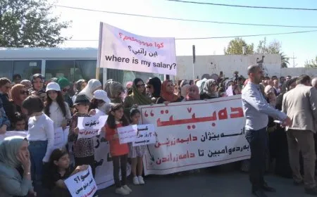 استمرار احتجاجات معلمي جنوب كردستان للشهر الـ4
