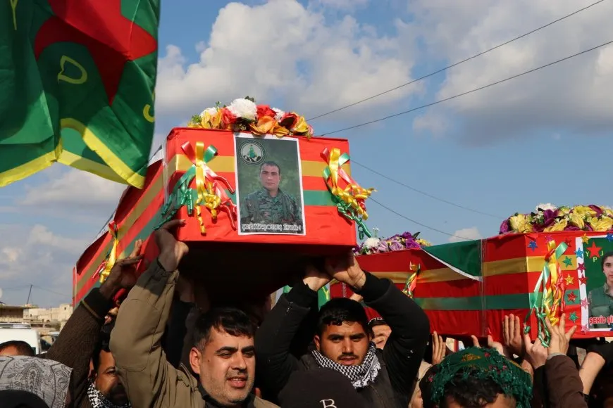 تشييع جثماني الشهيدين شورش عفرين وشيلان عفرين في الشهباء