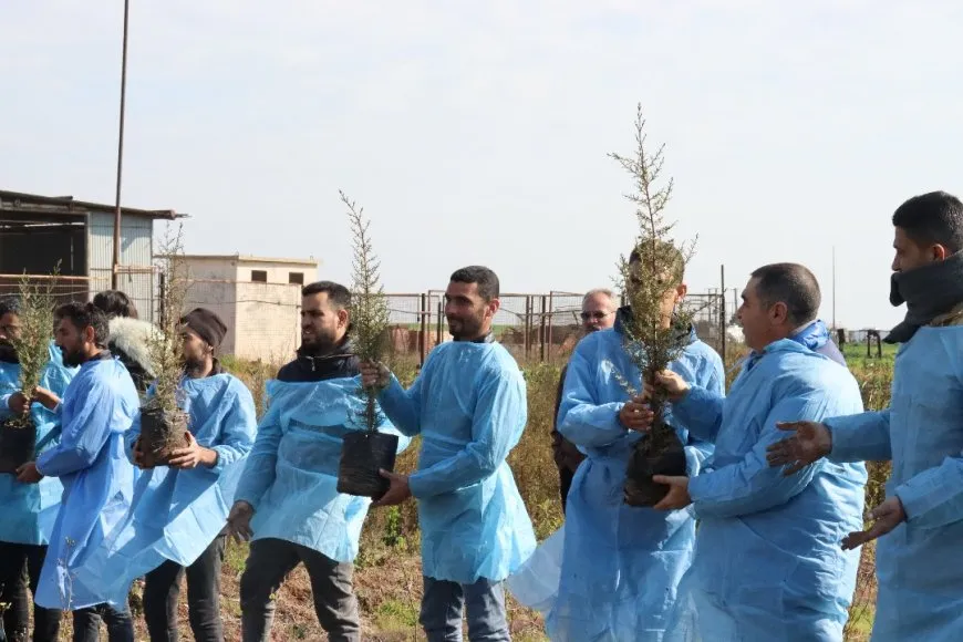 جمعية الجدائل الخضراء توزع الأشجار في مدارس  تربه سبيه