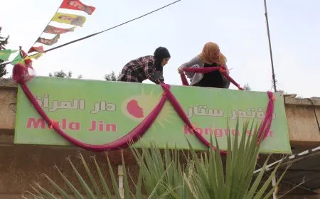 تزيين شوارع ناحية جل آغا لاستقبال اليوم العالمي للمرأة