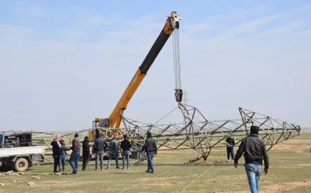 فرق الكهرباء تصلح الأبراج التي تعرضت للسرقة في ناحية الشدادي