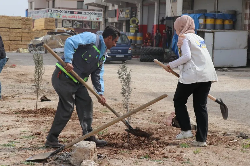 زراعة 200 غرسة شجرية في قامشلو