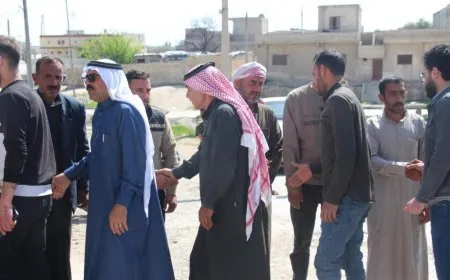 تقديم واجب العزاء لذوي مقاتل مجلس منبج العسكري حسين الإبراهيم