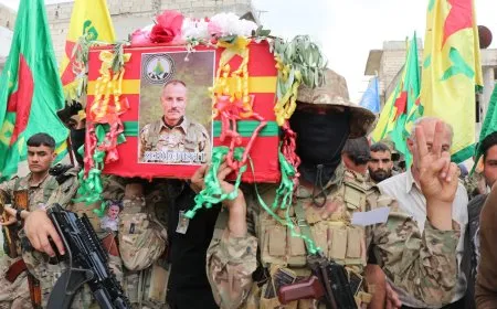 المعاهدة على الانتقام خلال مراسم تشييع الشهيد دشتي في حلب