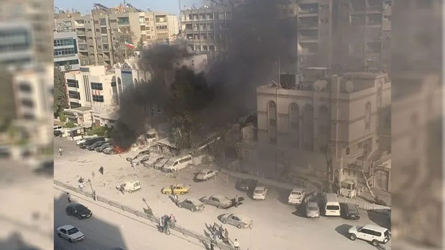 Targeting a building near the Iranian embassy in Damascus