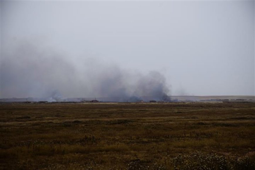 Turkish occupation mercenaries set fires to agricultural lands