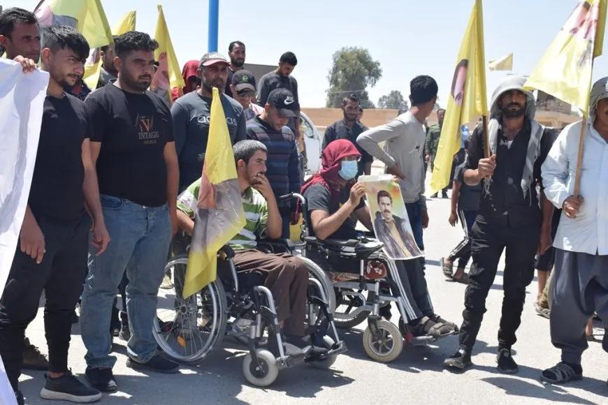 مسيرة للمطالبة بالحرية الجسدية للقائد عبدالله اوجلان في الشدادي