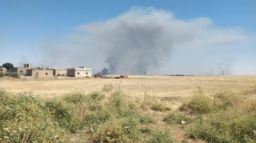 القصف التركي يتسبّب باندلاع حريق في محاصيل 4 قرى 