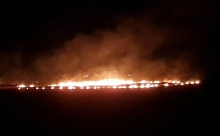 جيش الاحتلال يضرم النيران في أراضي زراعية بريف عامودا