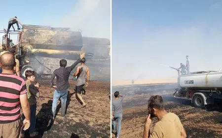 إخماد حريقين في الأراضي الزراعية بريف ديرك