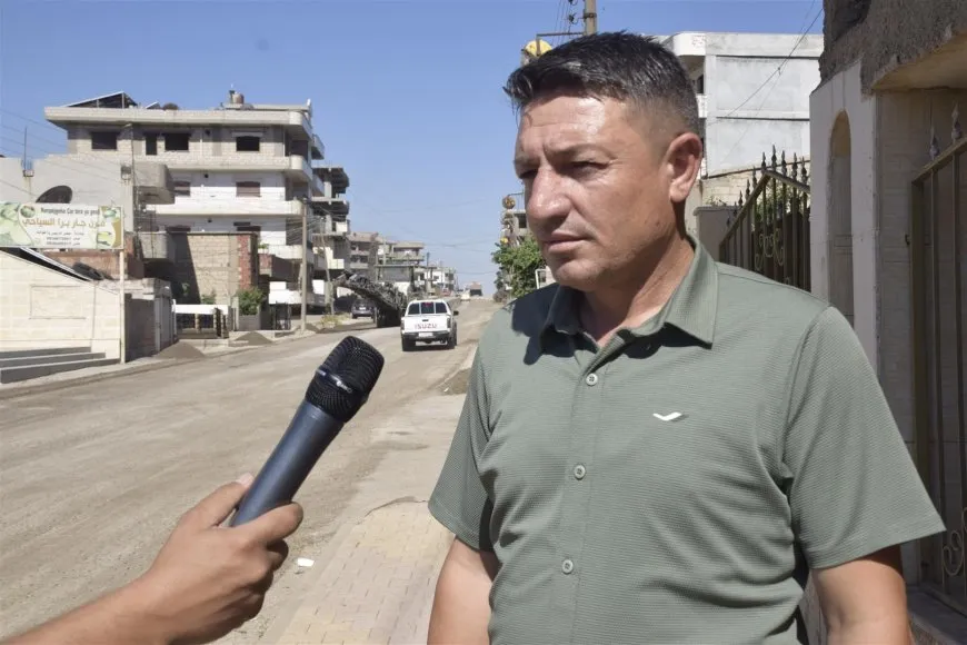 تعبيد الطرق من منبج إلى ديرك 