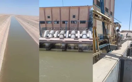 تدفق المياه في قناة الخابور ومحطات المياه تدخل الخدمة
