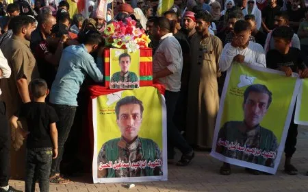 تشييع الشهيد إبراهيم الحسن إلى مثواه الأخير في الحسكة