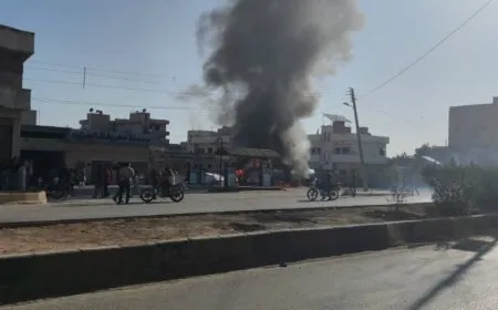 نشوب حريق في محطة وقود بقامشلو 