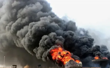 تسرب النفط والانبعاثات جراء الغارات الإسرائيلية يفاقم المخاطر البيئية في اليمن