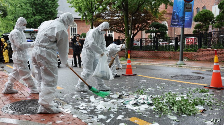 سقوط بالونات محمّلة بالقمامة على مجمّع المكتب الرئاسي في كوريا الجنوبية