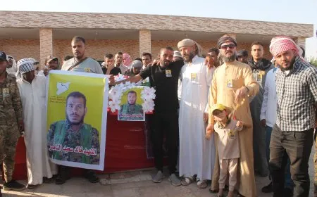تشييع جثمان الشهيد خالد الناصر إلى مثواه الأخير في تل كوجر