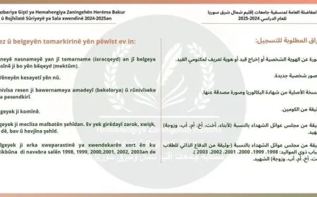 صدور المفاضلة العامة لمنسقية جامعات إقليم شمال وشرق سوريا