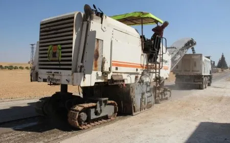 إعادة تأهيل طرق حيوية في مقاطعة منبج