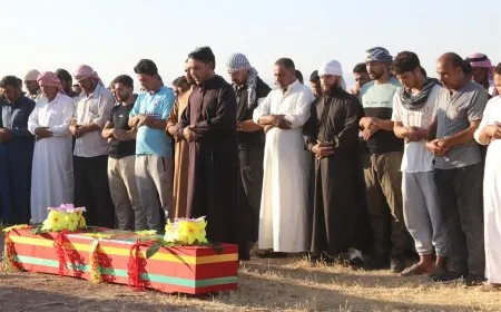 أهالي عامودا يشيعون جثمان الشهيد هاني خلف إلى مثواه الأخير