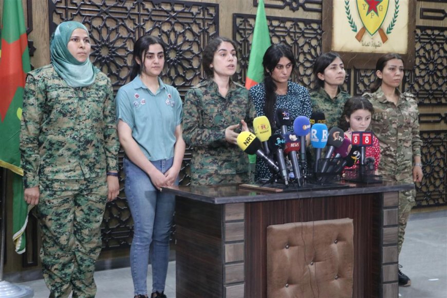 خلال مؤتمر صحفي YPJ تعاهد على حماية جميع النساء