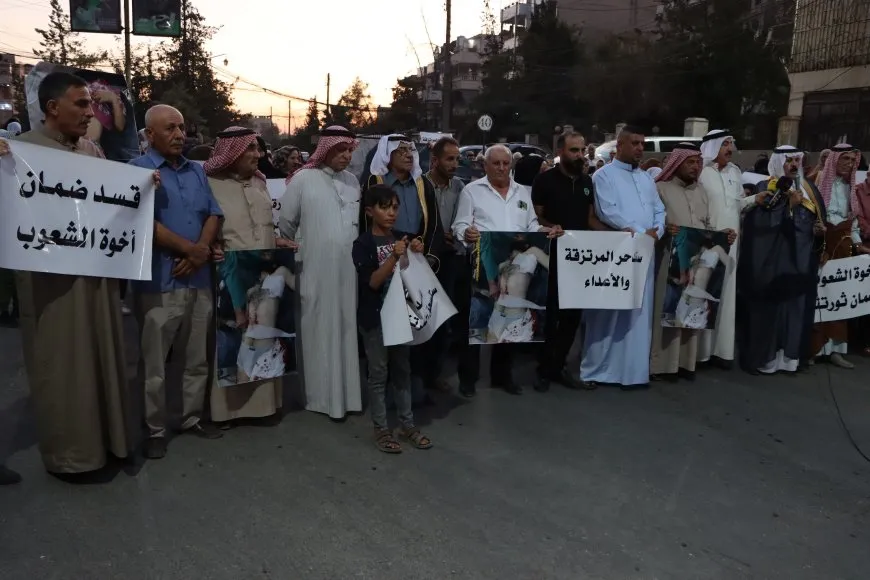 تظاهرة في قامشلو رداً على الهجمات وارتكاب المجازر في دير الزور