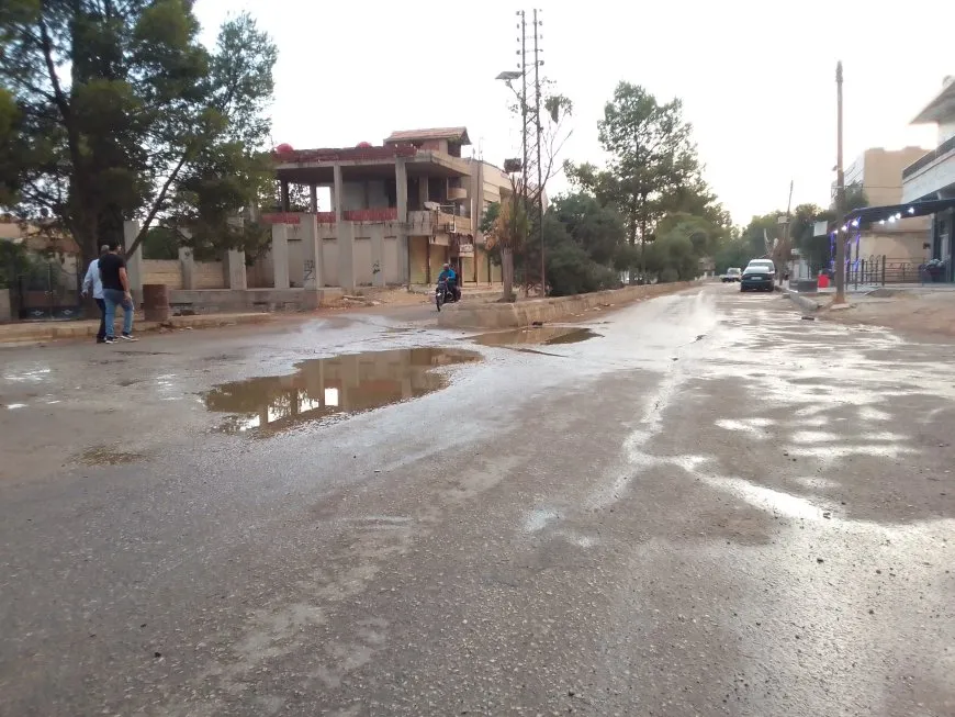 بالصور.. أمطار صيفية في مدينة تل تمر